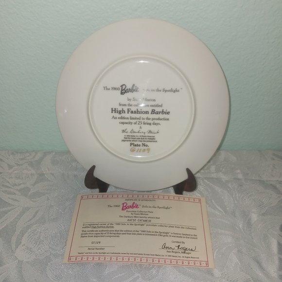 **Vintage BARBIE!!** High Fashion Barbie Porcelain Plate Collection of 8 Plates - Picture 5 of 15